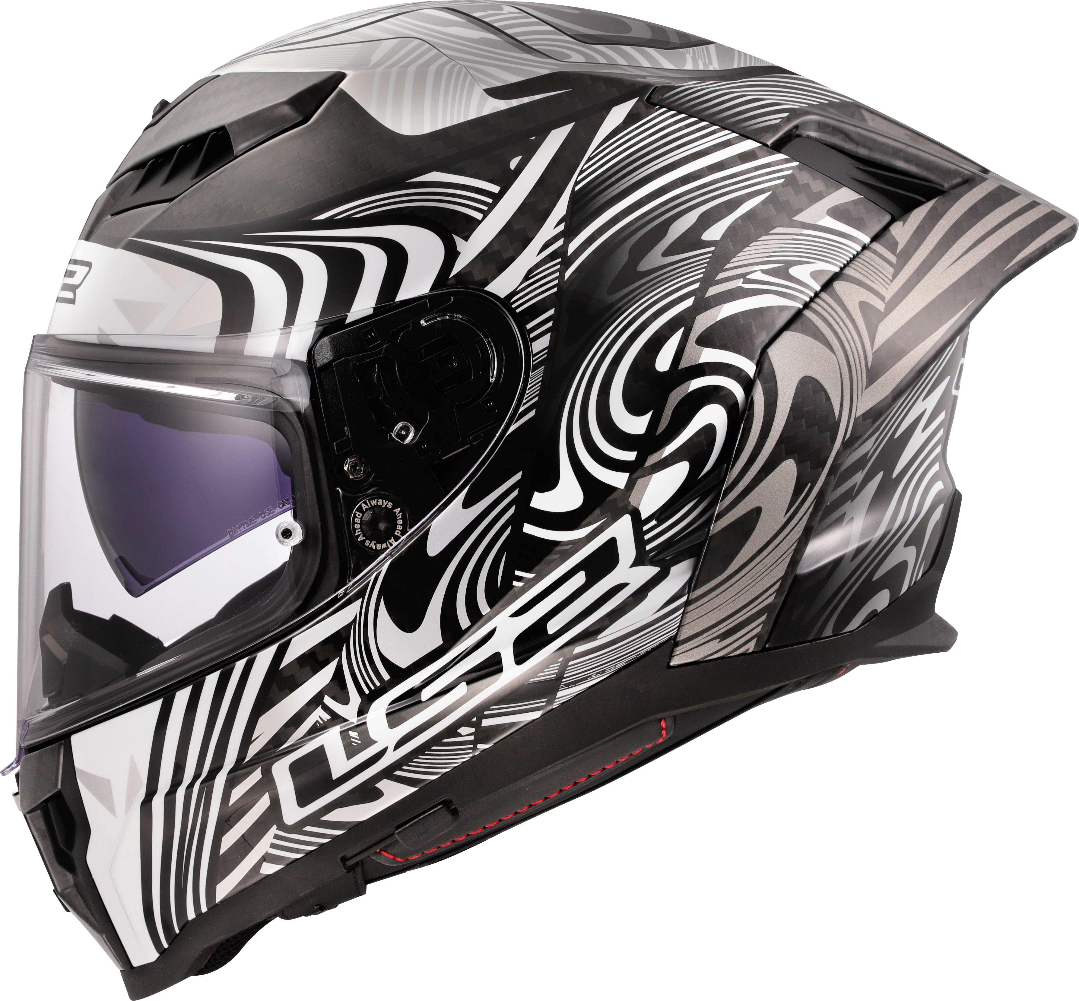 FF807 DRAGON ENTHUM Gloss Silver 168075304 1 LEFT clear visor